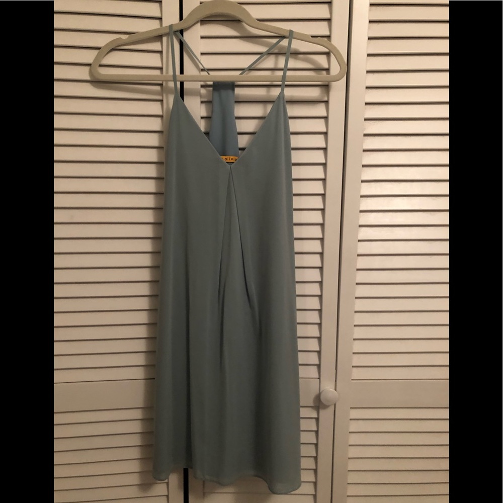 Pale blue Fierra silk slip dress